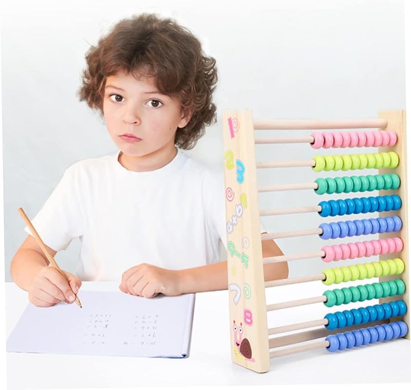 Wooden Educational Abacus Drawing Board Develops Early Math Skills Counting Beads Coordination Activities - Image 5